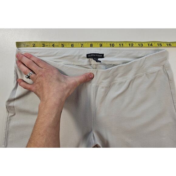 Eileen fisher sz M white ivory viscose pull on pants made in USA comfort casual - Picture 7 of 8